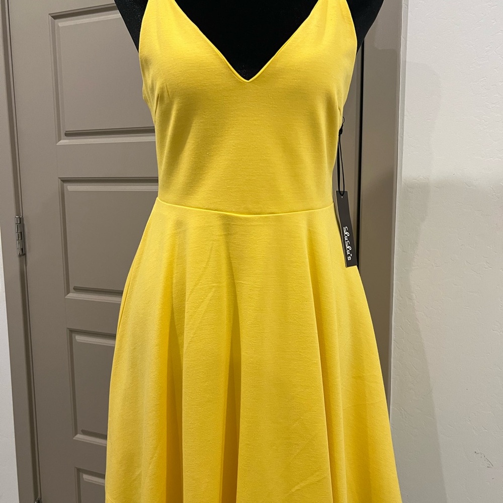 Lulu's Sunny Yellow Midi Dress